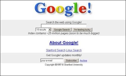 Así era Google en 1997